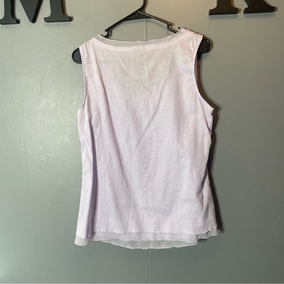 J. Jill Lavender Sleeveless Tank Top pleated front size medium - Picture 7 of 9